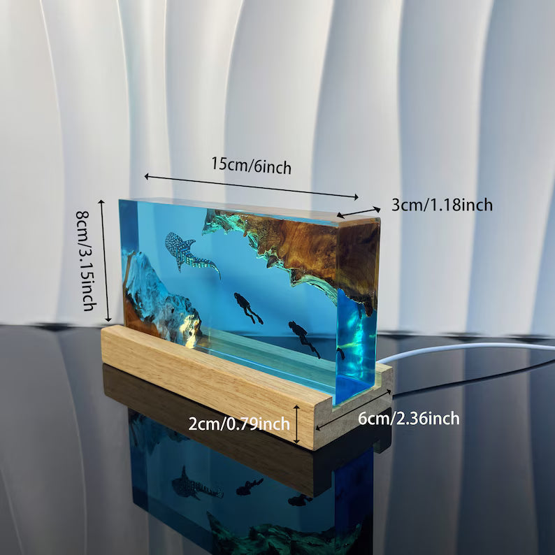 Abyssal Glow: Whale Shark Resin Lamp