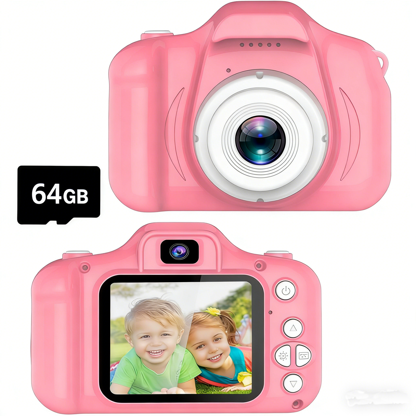 Kids Selfie Camera - Perfect Gift for Girls Aged 3-9/with 64GB SD Card
