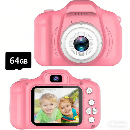 Kids Selfie Camera - Perfect Gift for Girls Aged 3-9/with 64GB SD Card