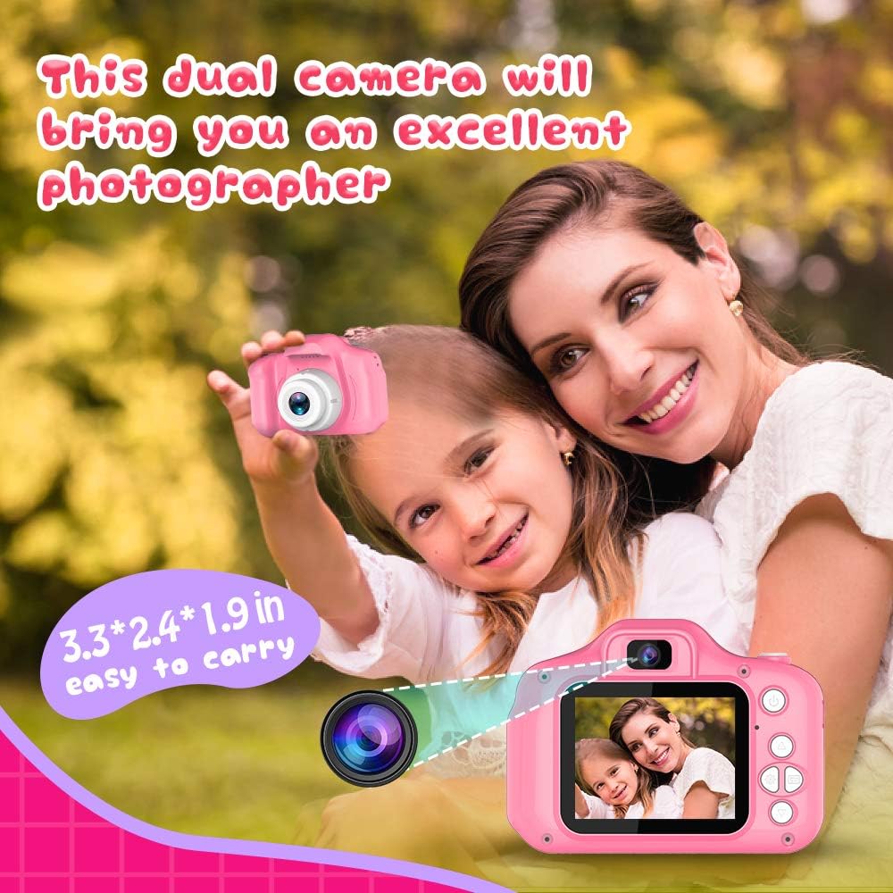 Kids Selfie Camera - Perfect Gift for Girls Aged 3-9/with 64GB SD Card
