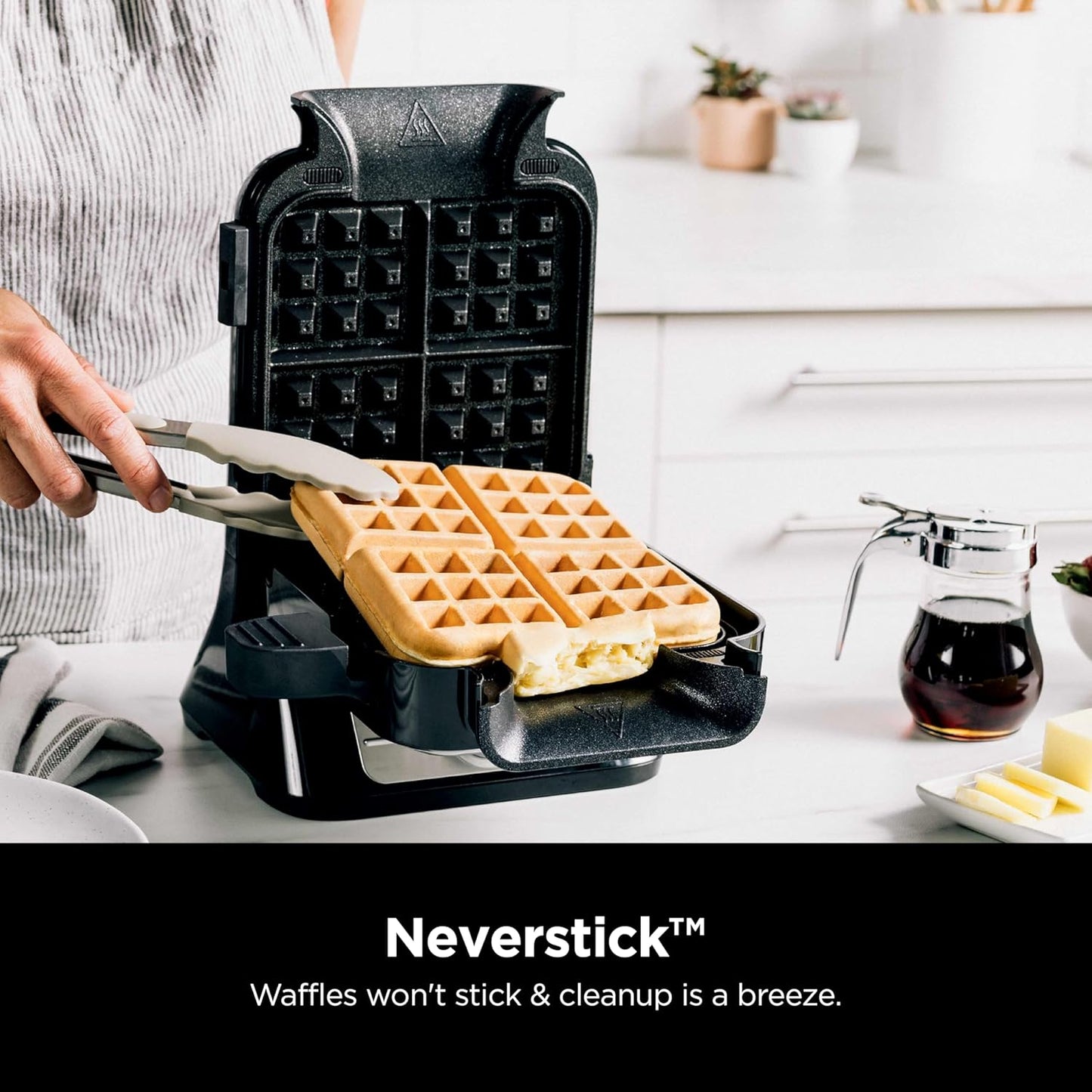 🎨🧇 Vertical Belgian Waffle Maker with 5 Shade Settings, Precision Pour Cup & Chef-Curated Recipes