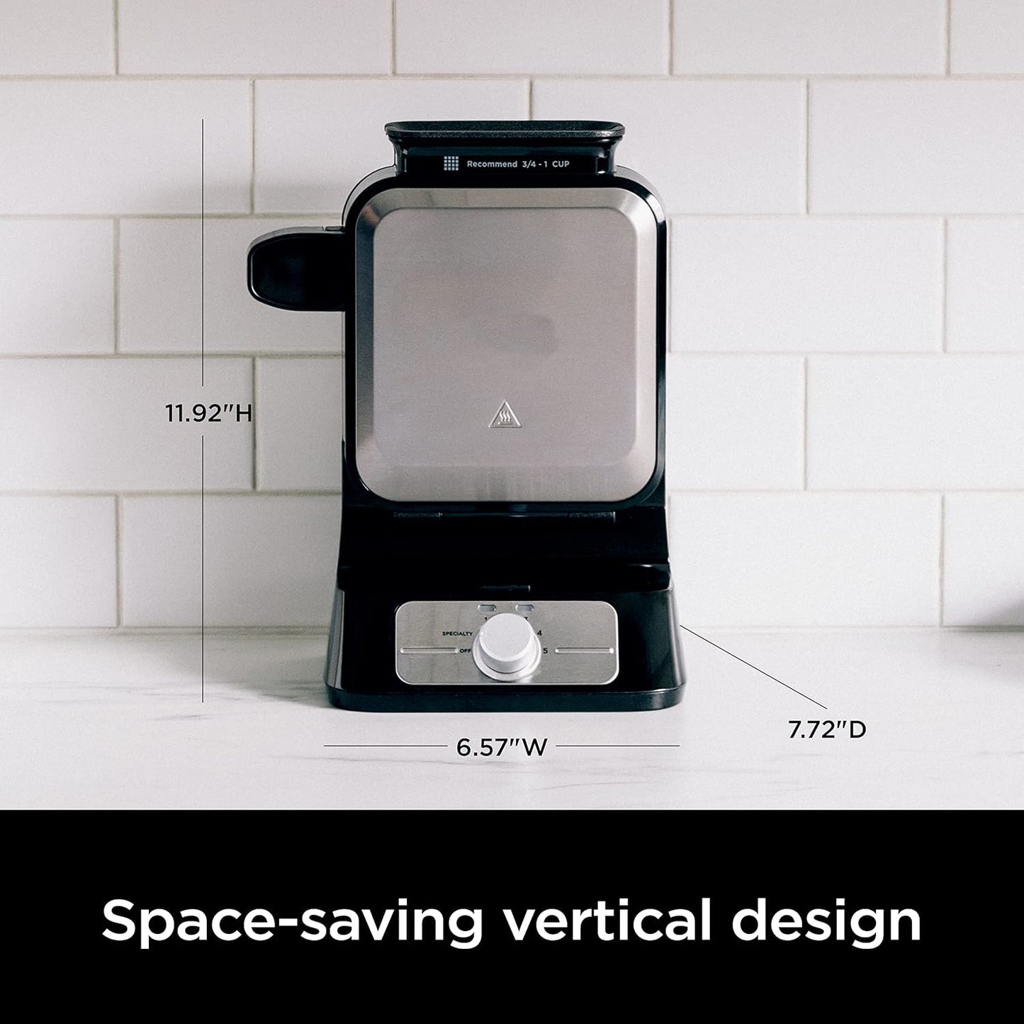 🎨🧇 Vertical Belgian Waffle Maker with 5 Shade Settings, Precision Pour Cup & Chef-Curated Recipes