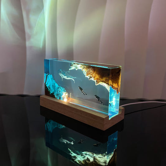 Abyssal Glow: Whale Shark Resin Lamp