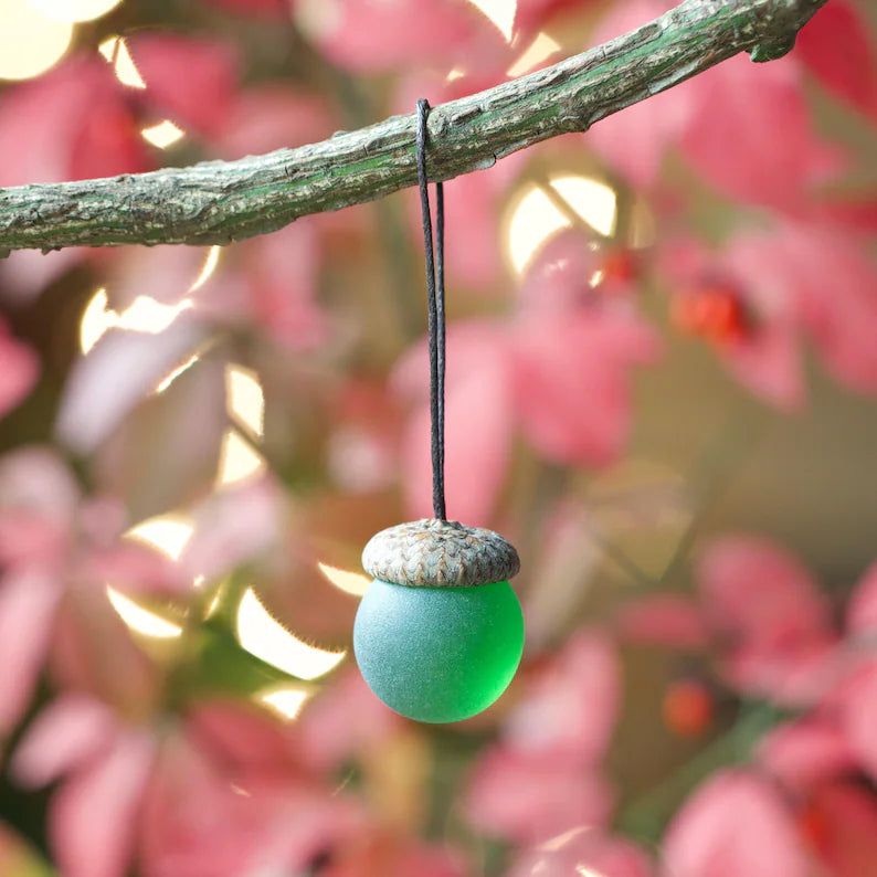Forest Gleam Glass Acorns